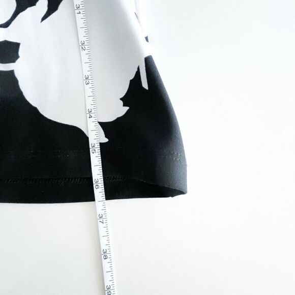 Joseph Ribkoff Womens Floral Border Dress Short Sleeve Style 221143 Black Size 2 - Picture 4 of 5